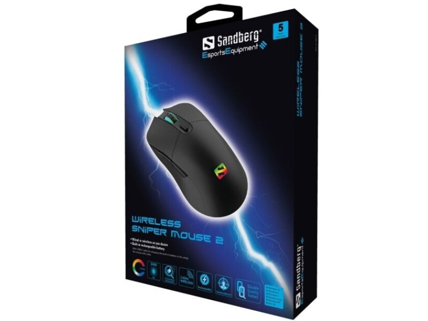 Wireless Sniper Mouse 2 - mouse - USB 2.4 GHz - Mus - 6 - Svart