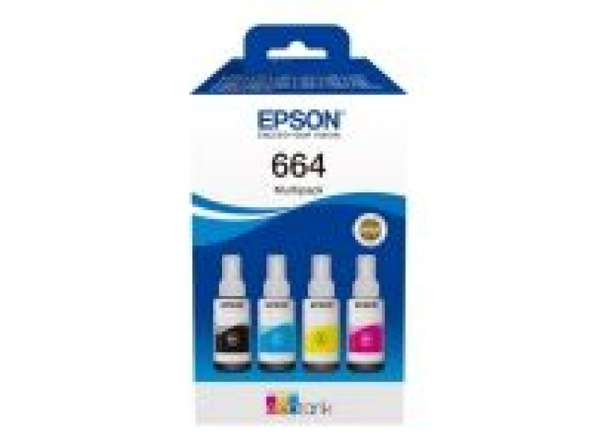 EcoTank 664 / 4-Pack (Black Yellow Cyan Magenta) Ink - Blekkpatron Blå