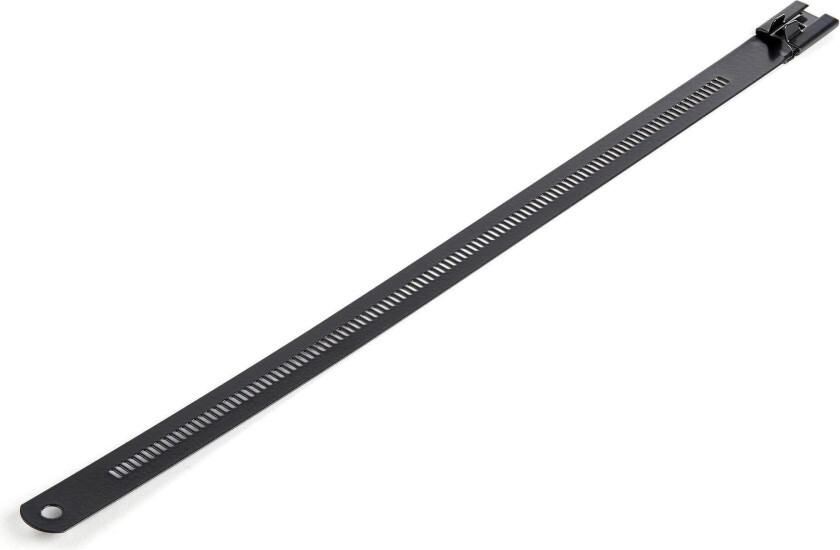 9"(22cm) Metal Cable Ties, 1/4"(7mm) wide, 2-1/4"(55mm) Bundle Dia. 100lb(45kg) Tensile Strength, Nylon Coated 316 Stainless Steel, Self