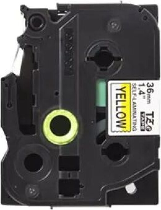 Tape 36mm Tze-sl661 Selvlaminert Svart/gul