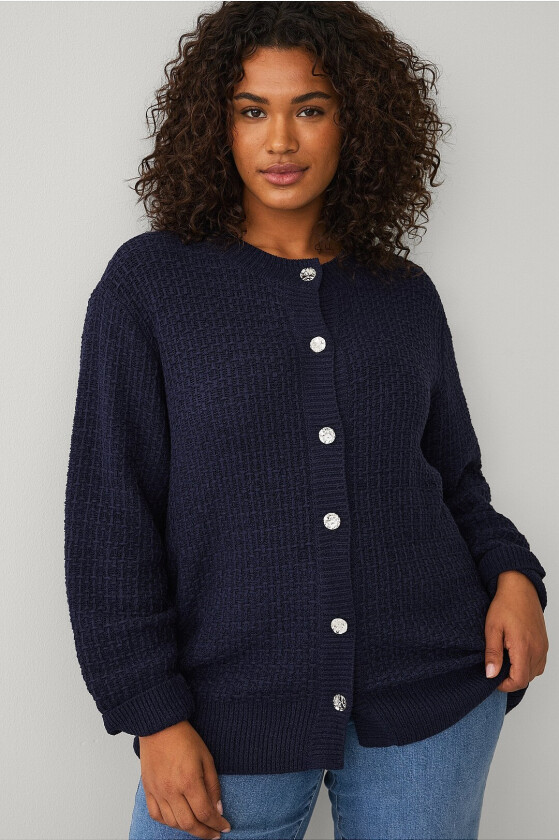 Strikket kardigan - Blå