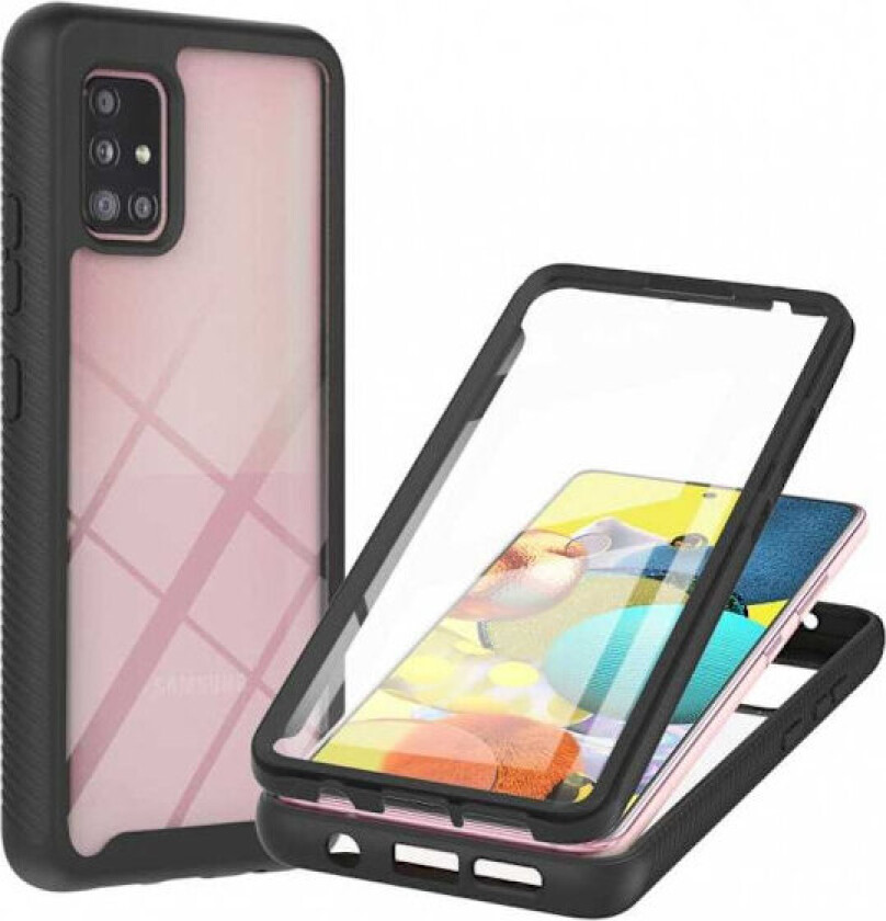 Samsung A51 Heldekkende Premium 3D-deksel ThreeSixty Transparent_max