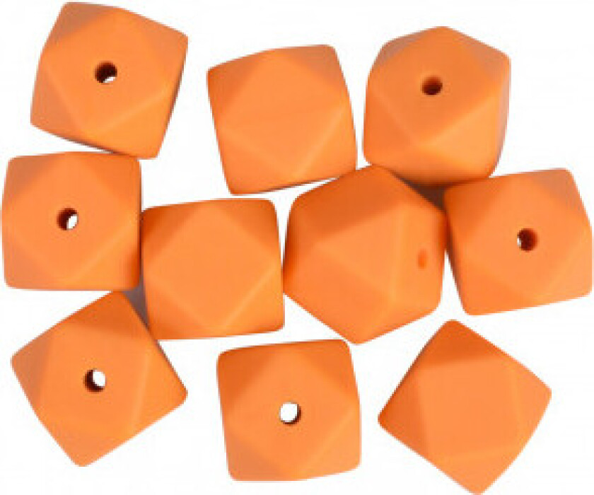 Perler Geometriske Silikon Oransje 14mm - 10 stk