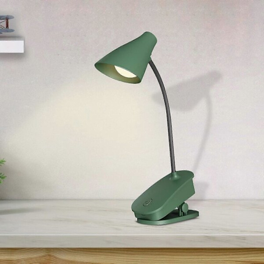 Lampa Klemme Skrivebordslampe LED Oppbevaring Bærbar Skrivebordslampe Soverom Sengelampe Klemme Nattlampe USB-lading Gave Skrivebordslampe Grønn