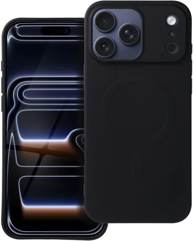 Silikondeksel med stor ??pning og MagSafe for iPhone 17 Pro Max - Svart