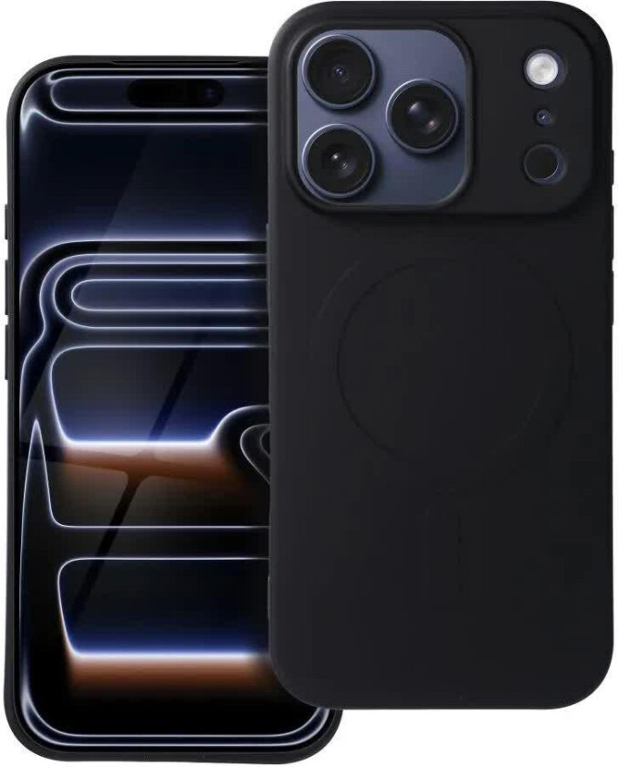 Silikondeksel med MagSafe Stor ??pning for iPhone 17 Pro - Svart