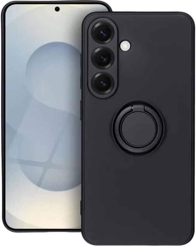 Deksel med silikonring for Samsung Galaxy S25 - Svart