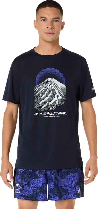 Asics Men's Fujitrail Logo Short Sleeve Top Midnight/Cobalt Burst/Cool Grey