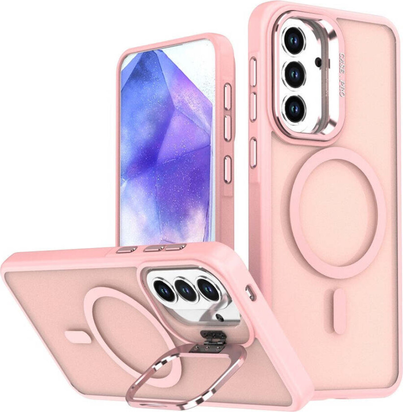 Samsung Galaxy A37 EIDERWOOD Hybrid Deksel med Kickstand – MagSafe Kompatibel – Rosa