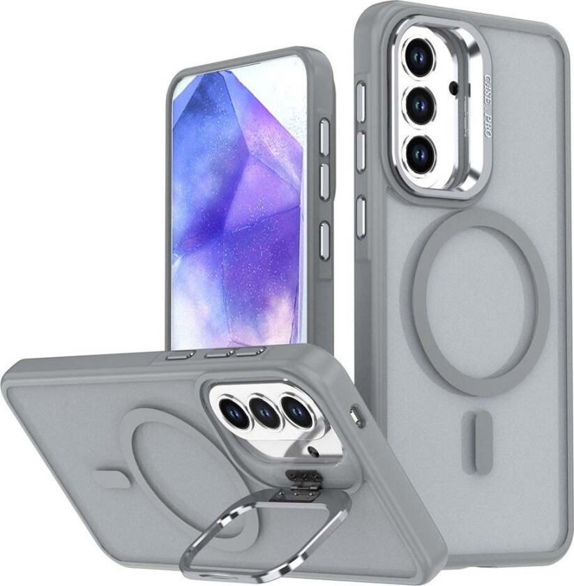 Samsung Galaxy A37 EIDERWOOD Hybrid Deksel med Kickstand – MagSafe Kompatibel – Grå