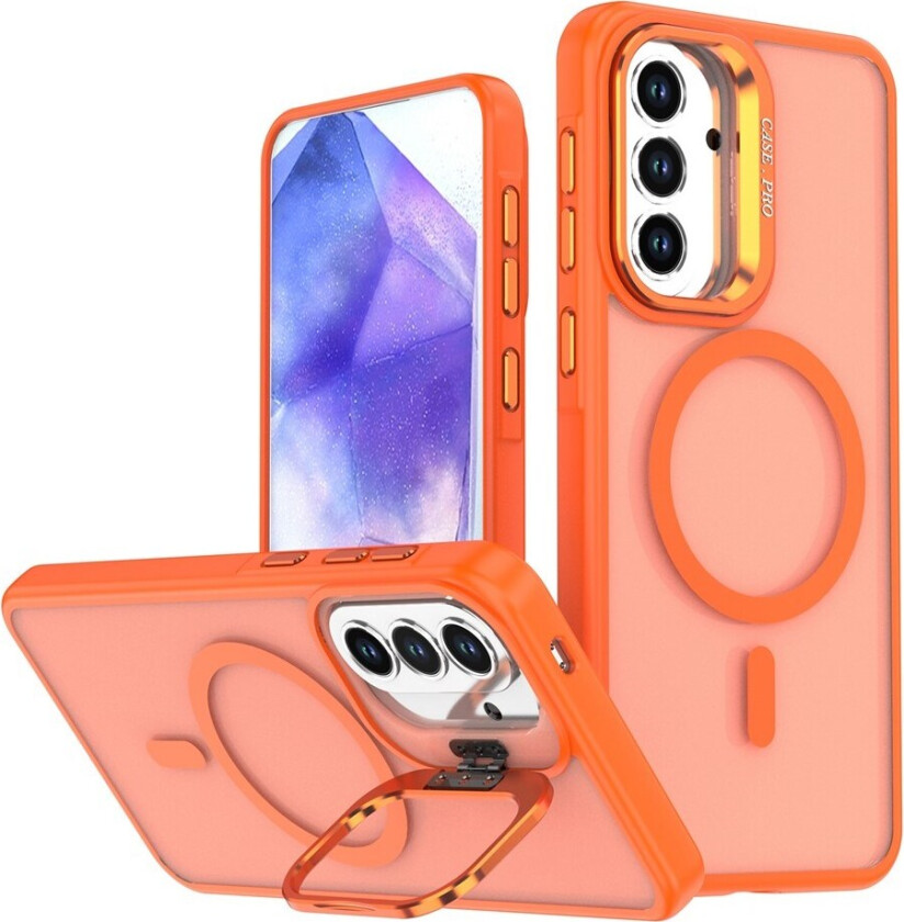 Samsung Galaxy A57 EIDERWOOD Hybrid Deksel med Kickstand – MagSafe Kompatibel – Oransje