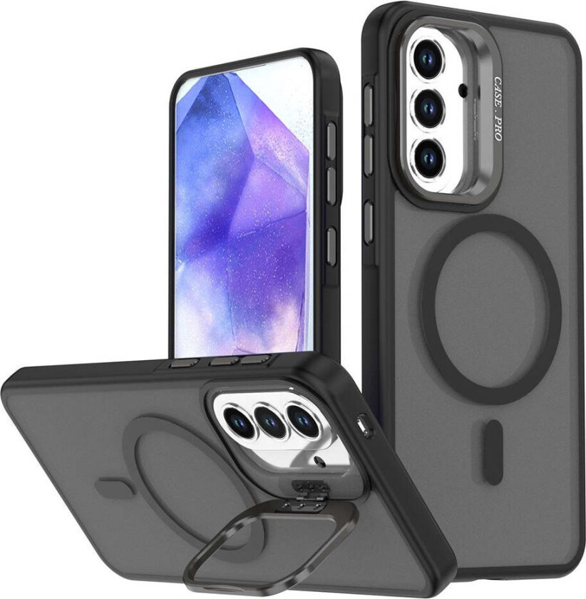 Samsung Galaxy A37 EIDERWOOD Hybrid Deksel med Kickstand – MagSafe Kompatibel – Svart