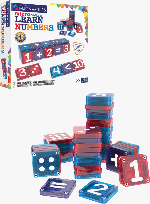 MicroMAGS Lær Deg Tall Byggesett 56 Deler - Lærerik lek