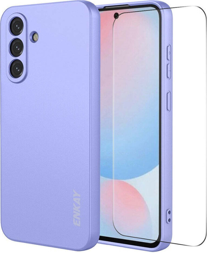 Samsung Galaxy A57 ENKAY Silikon Deksel med Skjermbeskytter - Lilla