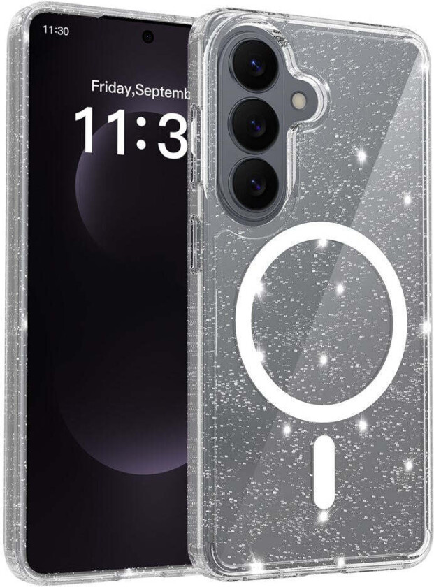Samsung Galaxy S26 EIDERWOOD Magnetisk Plast Glitter Deksel - MagSafe Kompatibel - Gjennomsiktig