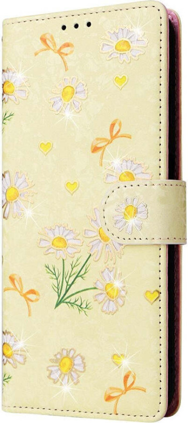 Samsung Galaxy S26 / S26 Pro EIDERWOOD Kunstskinn Flip Deksel m. Blomster - Gul Margeritt