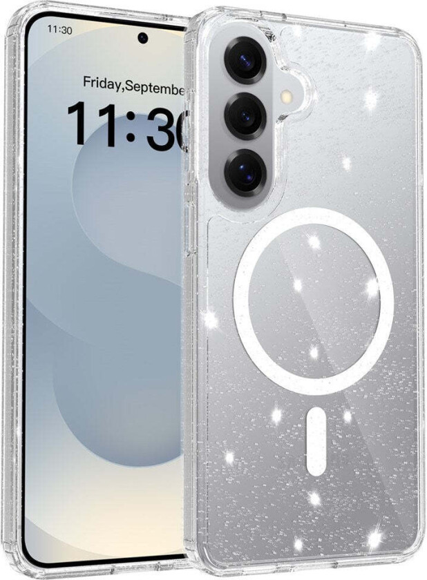 Samsung Galaxy S26+ (Plus) EIDERWOOD Magnetisk Plast Glitter Deksel - MagSafe Kompatibel - Gjennomsiktig
