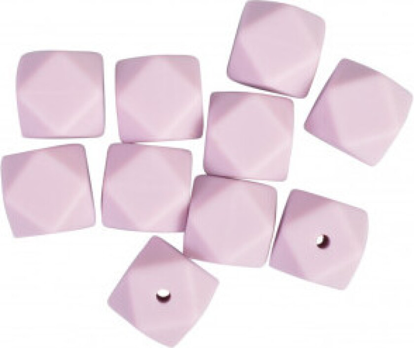Perler Geometriske Silikon Lys lilla 14mm - 10 stk