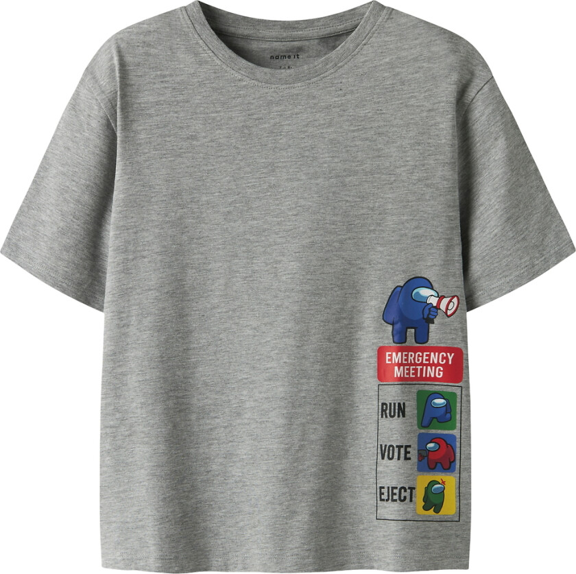 T-skjorte - NkmDise - Amongus - Grey Melange - - 9-10 år (134-140) - Genser