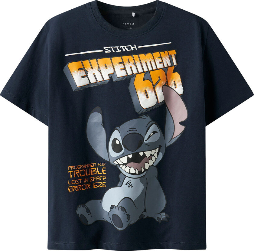 T-skjorte - NkmOraz - Stitch - Navy Blazer - - 7-8 år (122-128) - T-skjorte