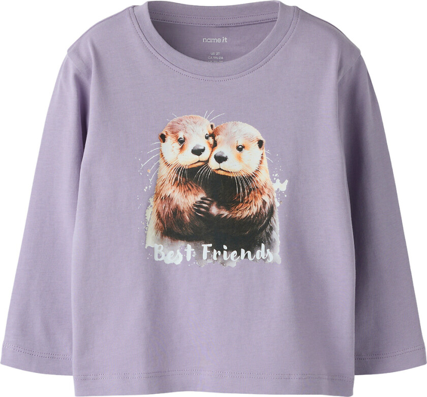 Genser - NmfVotea - Lavender Grå/Oter Friends - - 3 år (98) - Genser