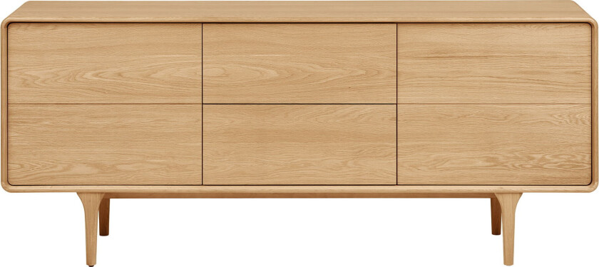 HOUSE NORDIC Darwin skjenk, med 2 dører, 2 skuffer og 2 hyller - naturlig eikefiner og eik