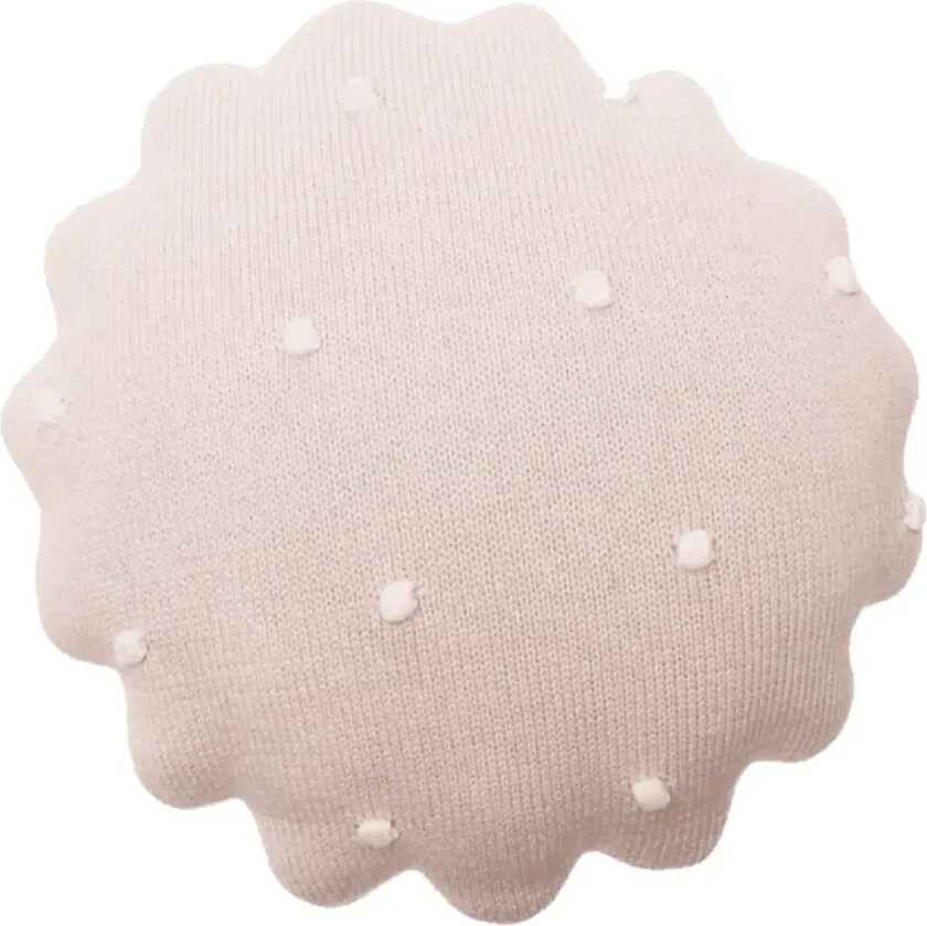 Knitted Cushion Round Biscuit Pink - Pink - 25X 25CM