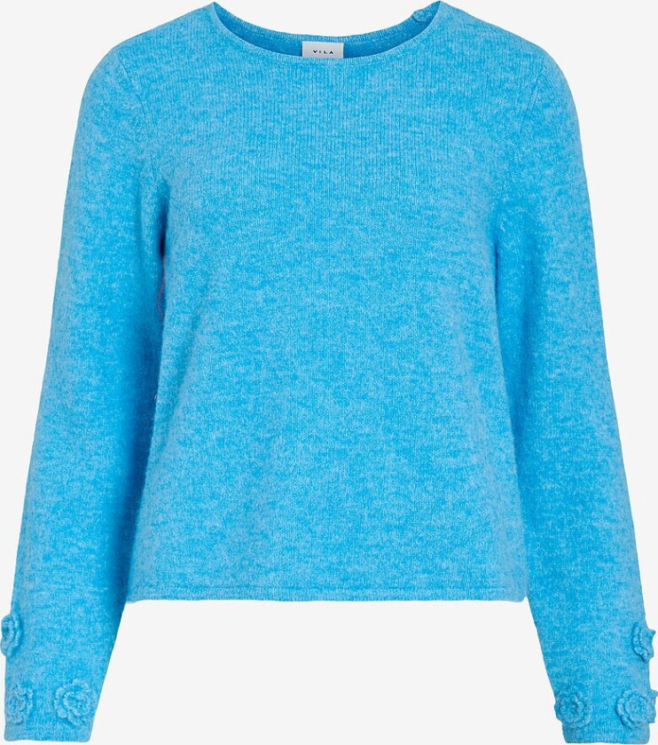 Pullover viPetra O-neck L/S Detail Knit - Blå