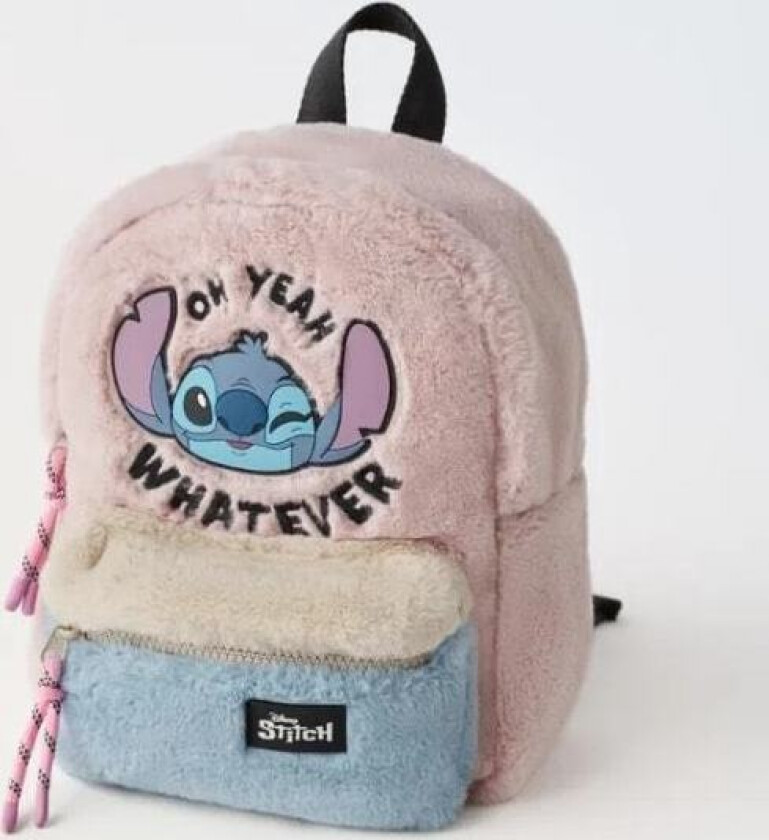 Disney Ny Tegneserie Stitch Plysj Ryggsekk for Barn Førskole Søt Mote Fargeblokk Ryggsekk Stitch 27X22X8CM