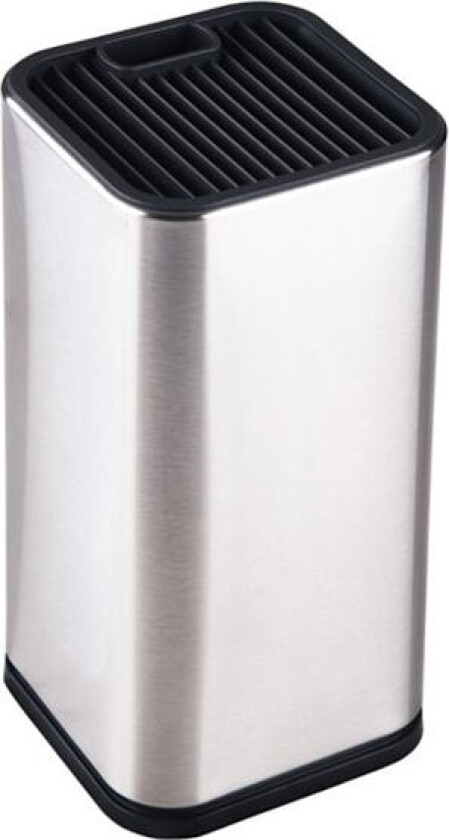 Universell knivblokk i rustfritt stål, avtakbar design, moderne design, rustsikker kjøkkenredskapsholder med saksespor, anti-skli føtter