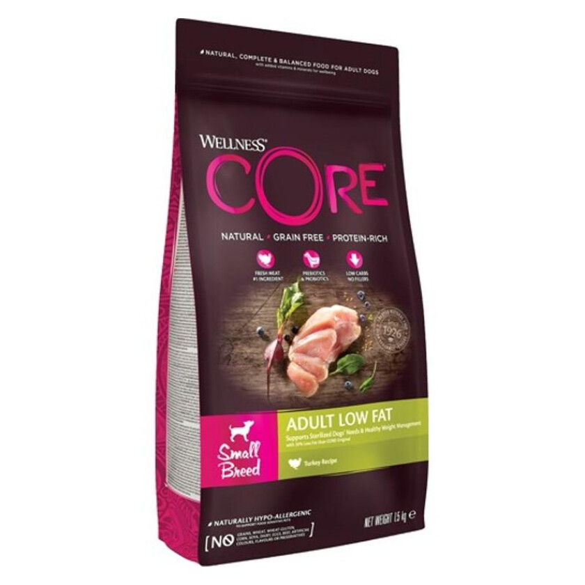 Adult Low Fat Small Breed Turkey Tørrfôr til hund 1,5 kg