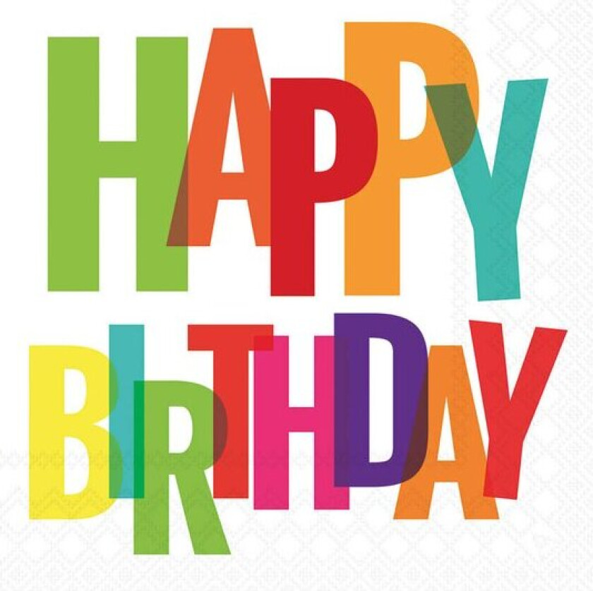 Serviett 33x33 cm 20 stk Birthday Letters