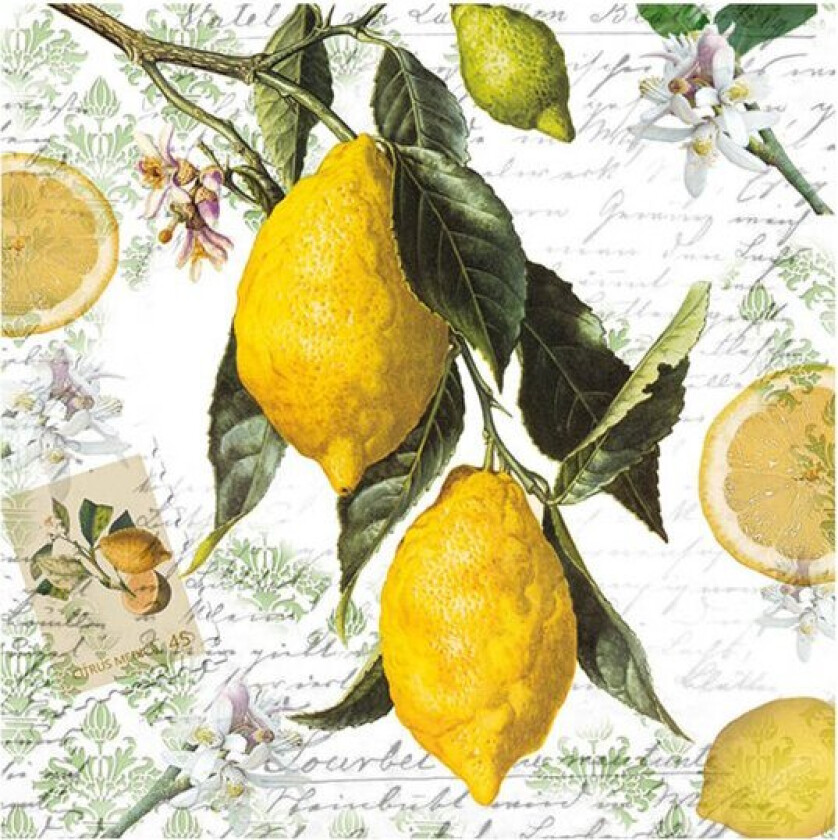Serviett 33x33 cm 20 stk Lemon
