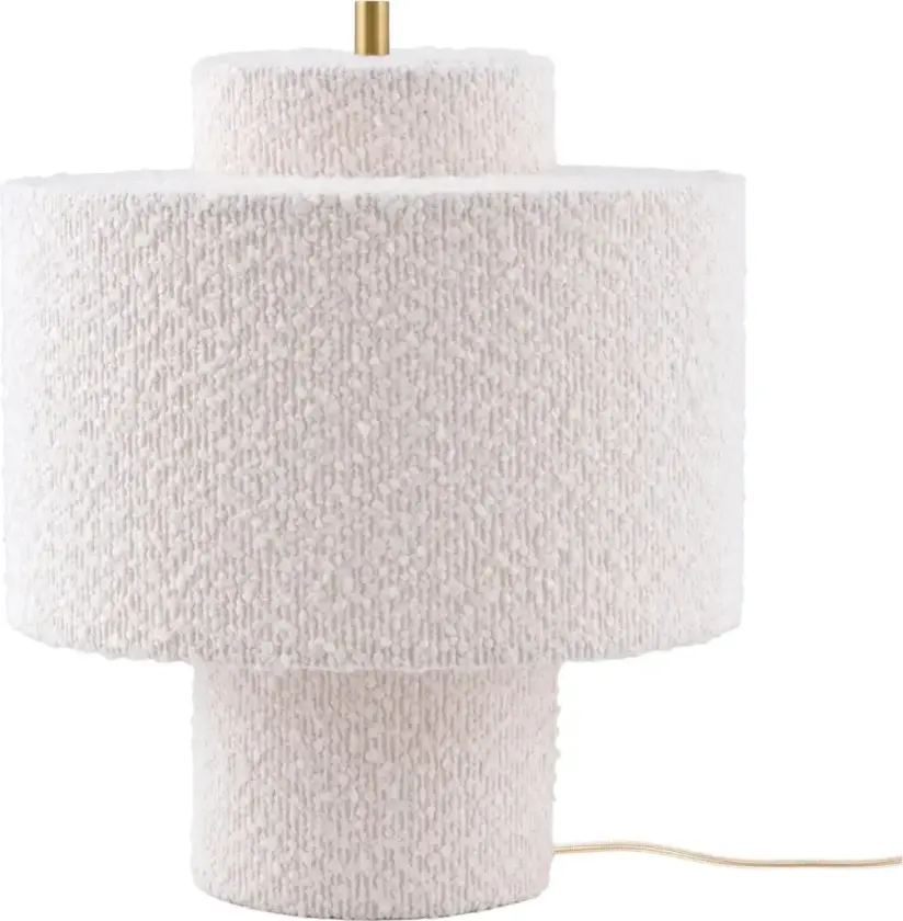 Noah bordlampe Hvit bouclé, Ø25x30,5 cm