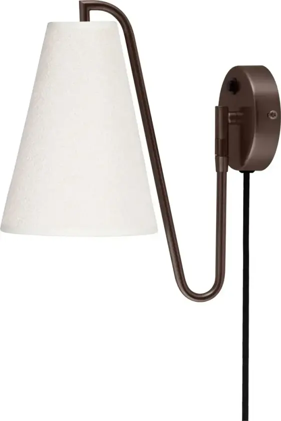 Lou vegglampe Bouclé hvit-bronse