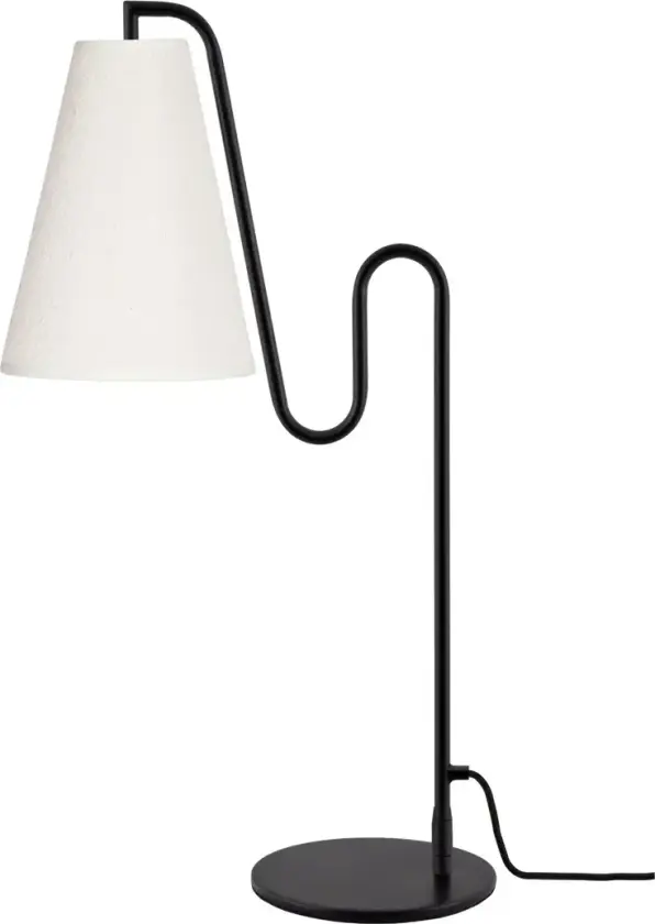 Lou bordlampe Hvit bouclé-svart