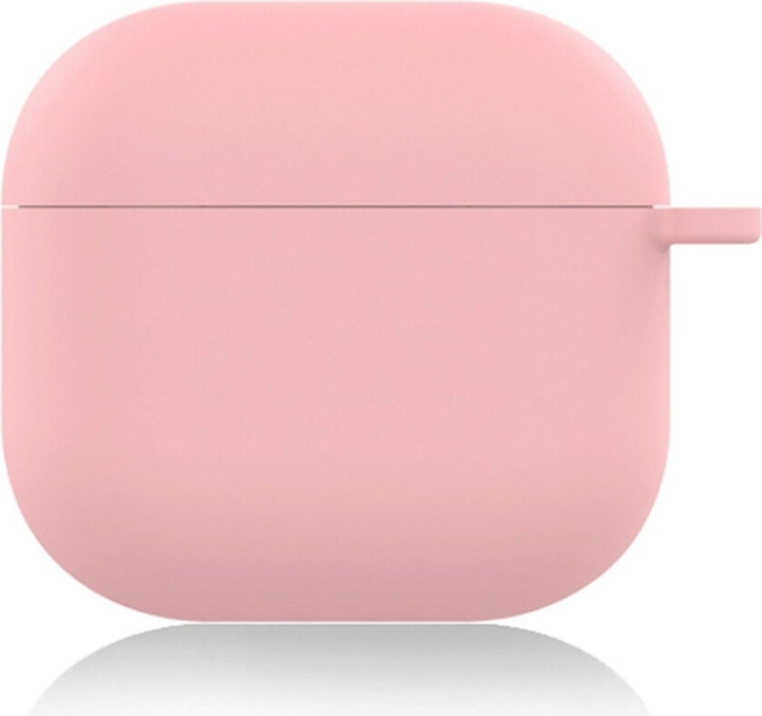 AirPods 4 silikonetui med mykt, trådløst øreproppholderdeksel med tykkelse 1,5 mm og karabinkrok - Lyserosa