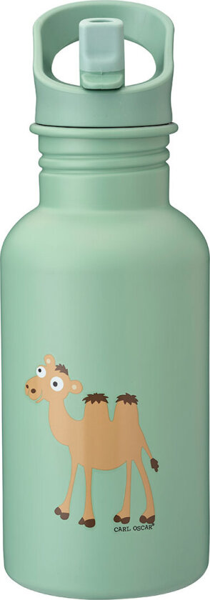Drikkeflaske - Stålaktig - 500 ml - Grønn m. Kamel - - OneSize - Drikkeflaske