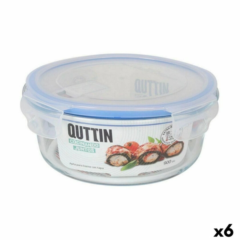 Hermetisk matboks Quttin Rund 900 ml (6 mengder)