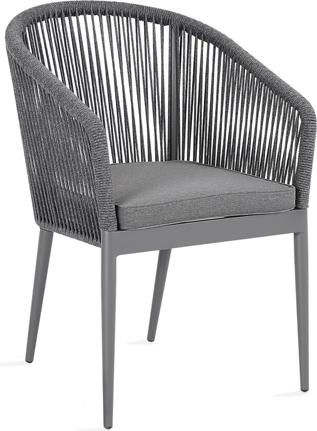 Stol ECCO 57x65xH81cm grå/aluminium