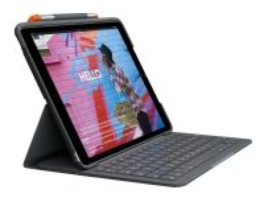 Slim Folio - keyboard and folio case - QWERTY - UK - oxford grey - Tastatur & Foliosett - Engelsk - Storbritannia - Grå