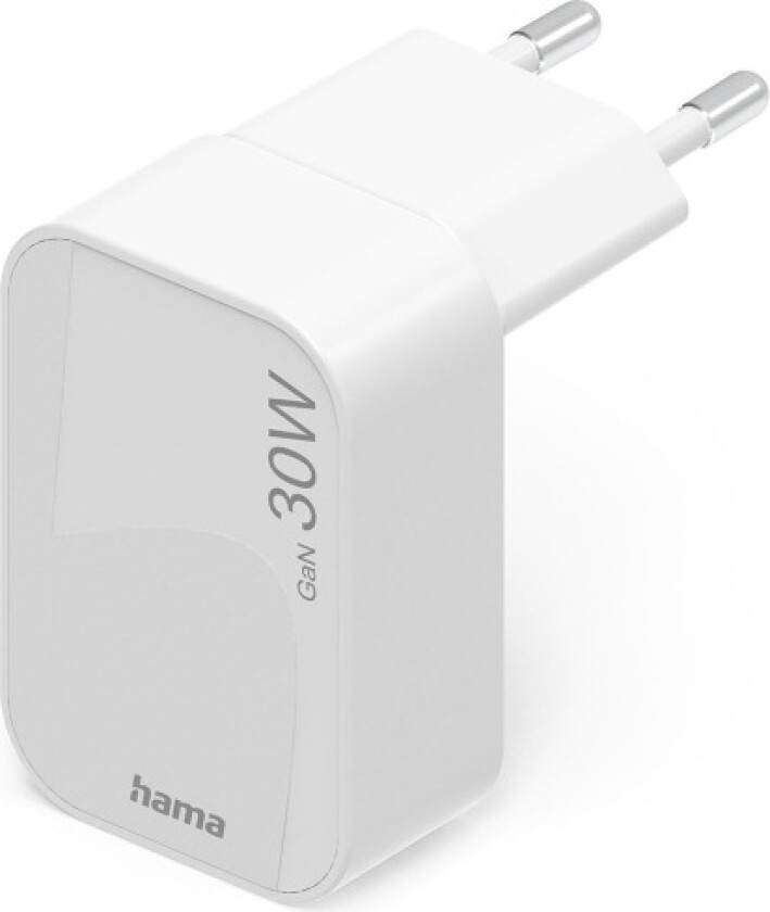 Lader 1xUSB-C GaN PD 30W Rask Sammenleggbar Mini Hvit