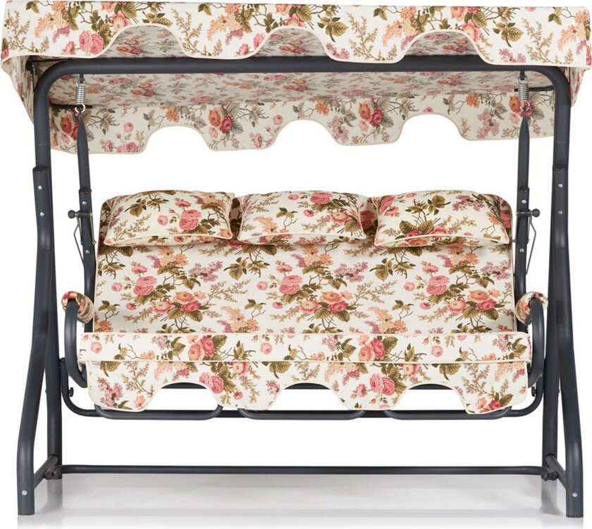 Bilde av Icterina 3-seters Hammock med Tak - Blomstrete/Grå