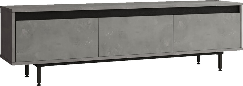 Lozyno Tv-benk 160 cm - Sølv/Svart
