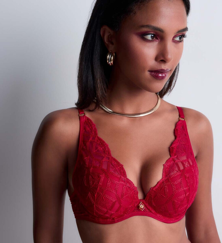 Illusjonssans BH med bøyle, rød, Størrelse: 80C, Kvinner