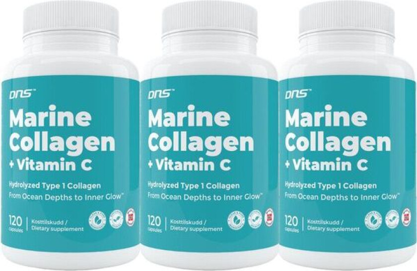 Marine Collagen + Vitamin-C - 3 x 120 kapsler