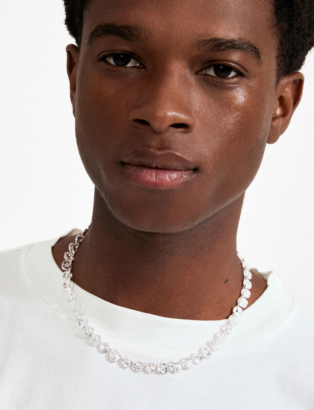 Fire Necklace Silver-Plated - Silver - ONE SIZE