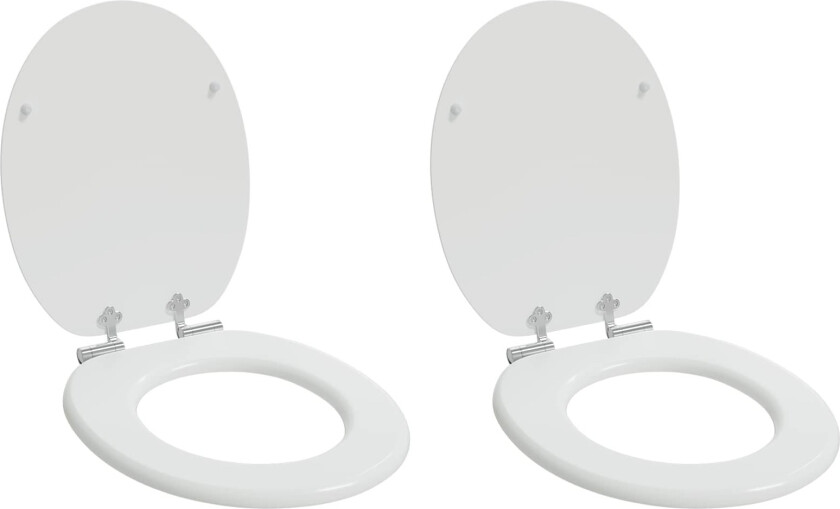 Toalettsete 2 pcs Hvit 44 x 38 cm MDF-plater