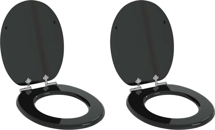 Toalettsete 2 pcs Svart 44 x 38 cm MDF-plater