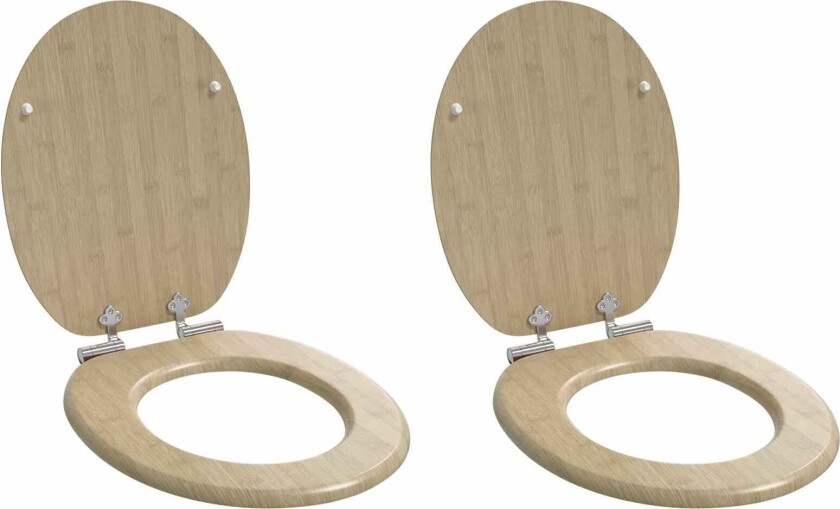 Toalettsete 2 pcs Lys bambusfarge 44 x 38 cm MDF-plater